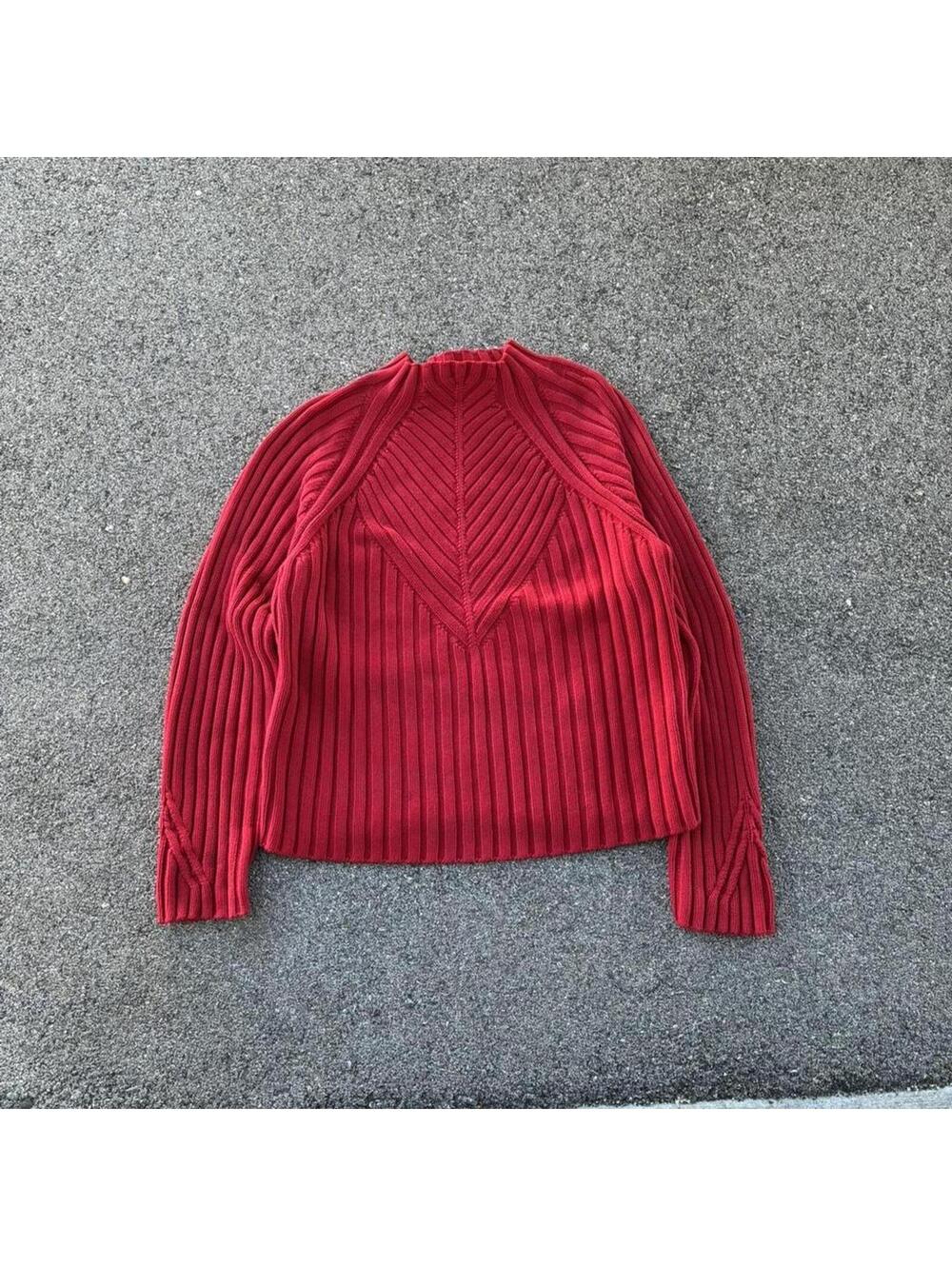 Ann Taylor Women's Red and Burgundy Jumper